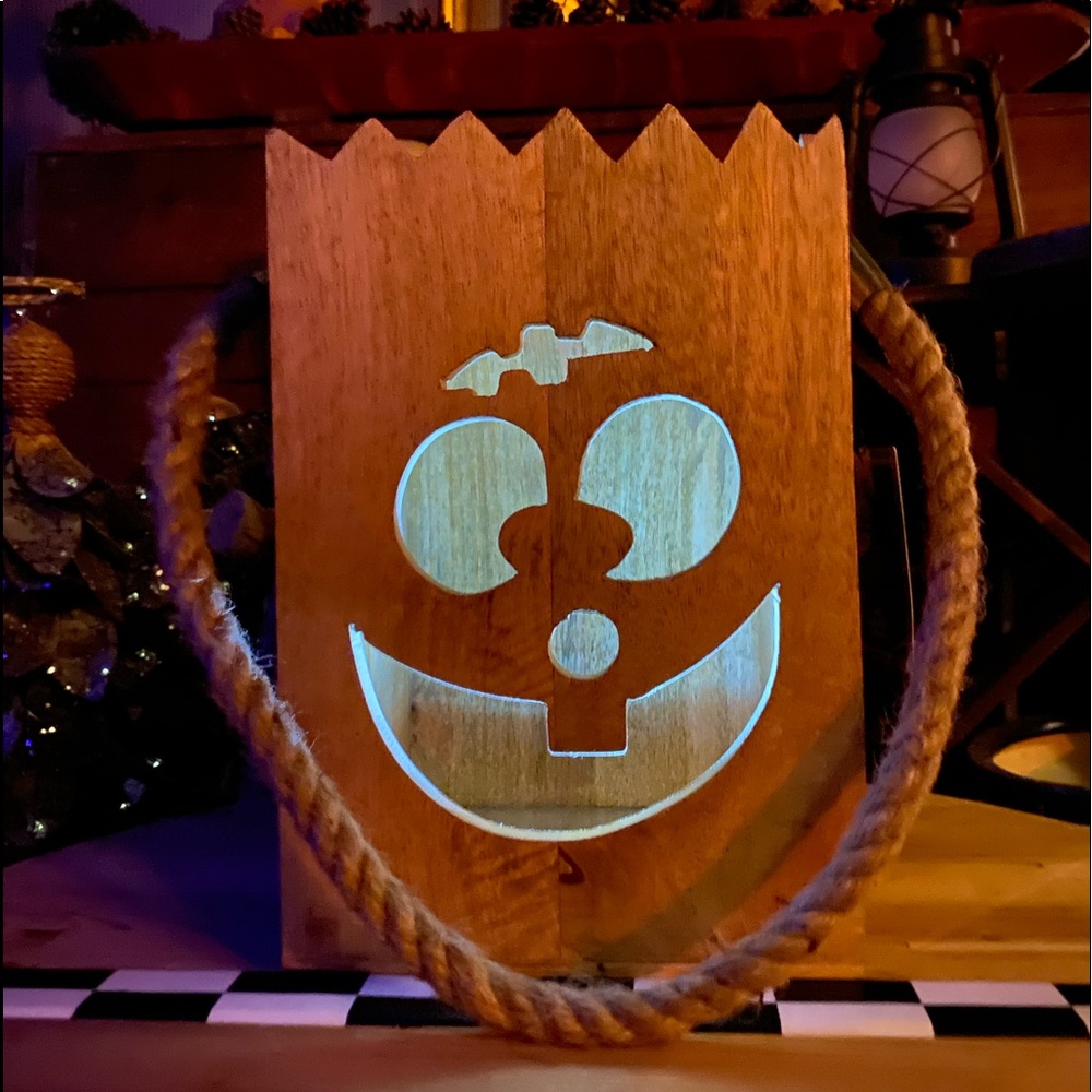 Creepy and Cute Solid Wood Frankenstein’s Monster Rope Handled Kooky Luminary 🎃